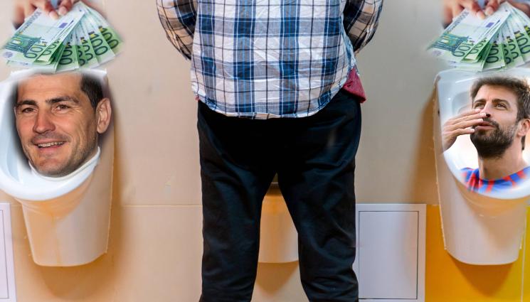 Пике Касияс тоалетна писоар - Парите от кенефа не миришат! Иконите Пике и Касияс се хвърлят в сочен бизнес с пикня