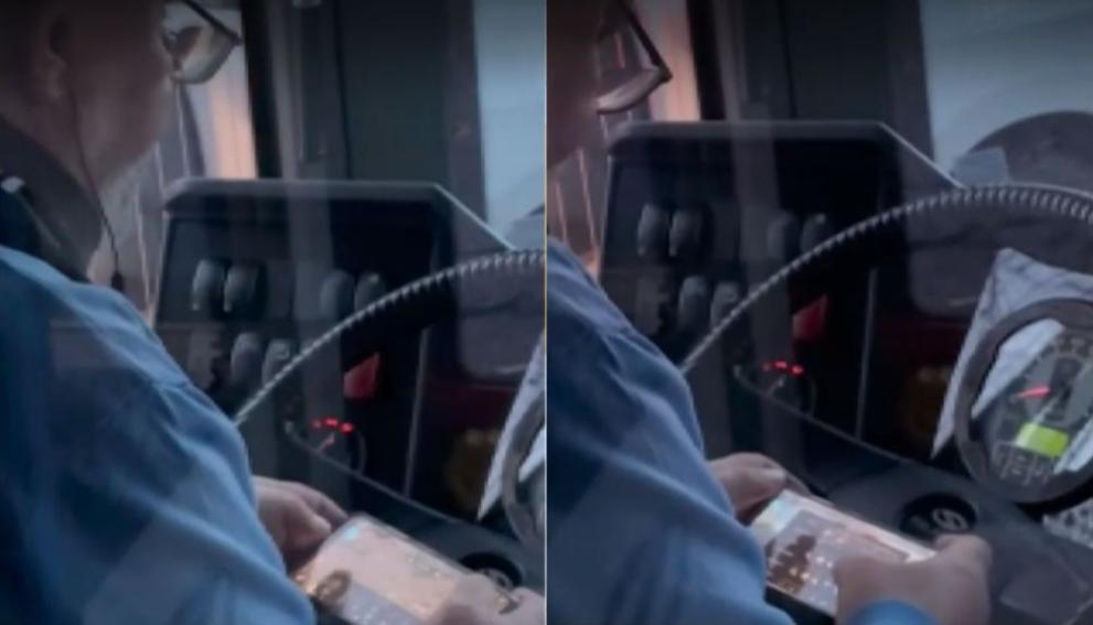 Показваме кадри, на които се вижда как шофьор на тролей