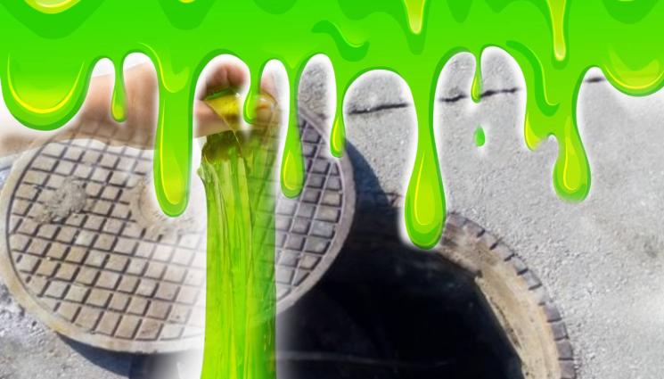 зелена слуз - РАДИАЦИЯ? Зловеща светещо-зелена слуз извира от каналите! (СНИМКИ+ВИДЕО)