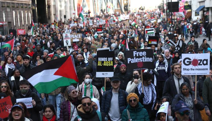 протест - 300 хил. на протест в Лондон в подкрепа на Палестина (ВИДЕО)