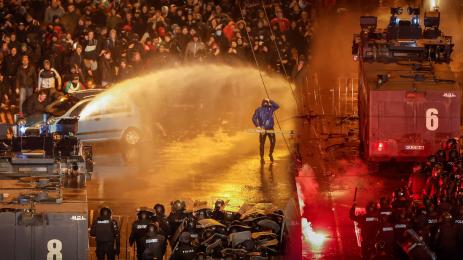 огън водно оръдие протести