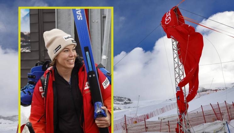 ски алпийски жени - Силен вятър издуха първото спускане за Световната купа при алпийките