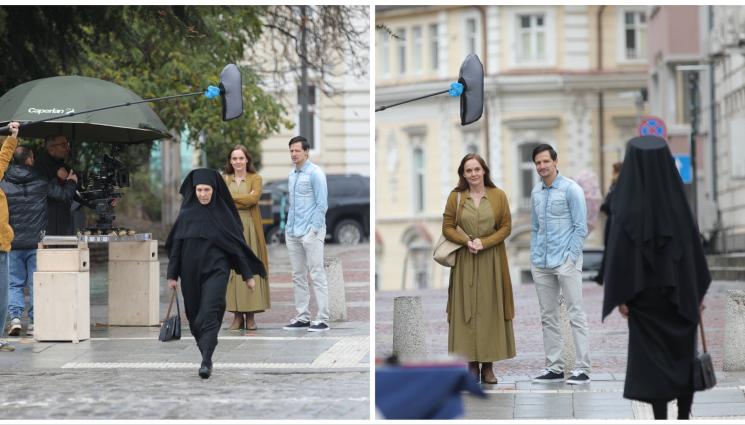 Джукелова - Джукелова с кофти премеждие пред „Св. Ал. Невски“ на последните снимки за „Вина“