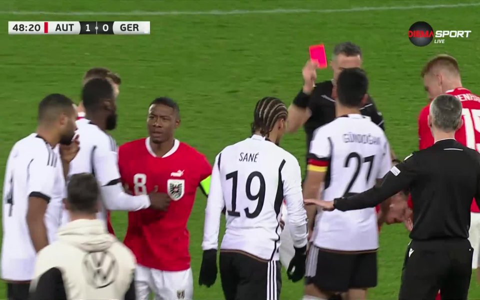 Приятелската среща между Австрия и Германия бе белязана от грозното