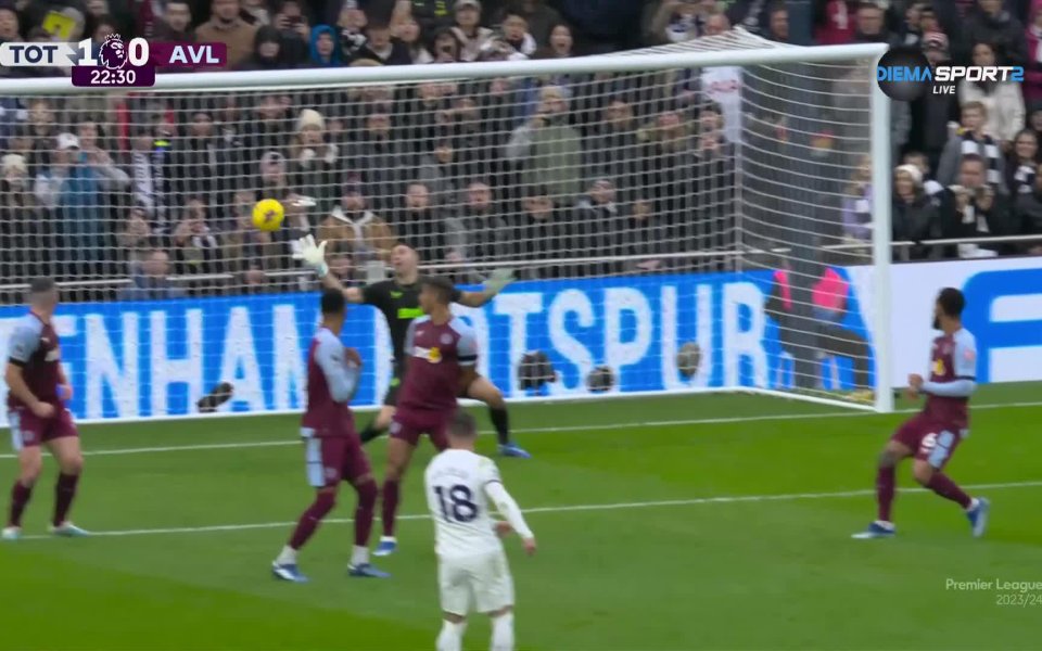 В 22-ата минута Тотнъм поведе в резултата срщу Астън Вила. Педро Поро