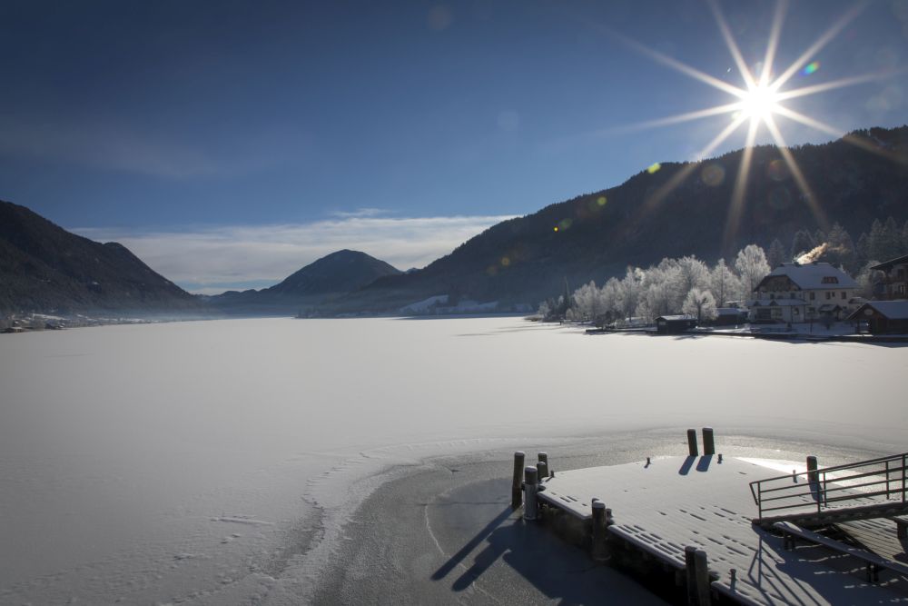 Езерото Weissensee в Техендорф, Австрия