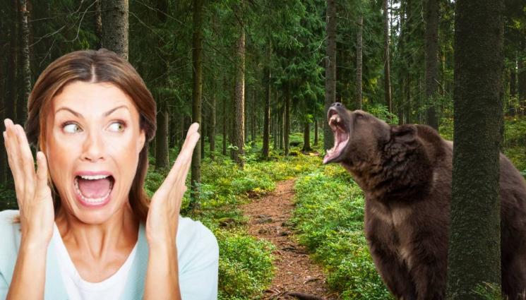 мечка - ПОГРЕШЕН ЗАВОЙ: Мечки подгониха бегачка на безлюдна пътека! (ВИДЕО)