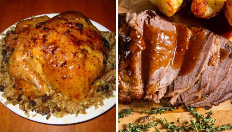 рецепти - РЕЦЕПТИ ОТ СТАРИТЕ КНИГИ: Апетитно задушено пиле с оризова плънка или крехко телешко печено