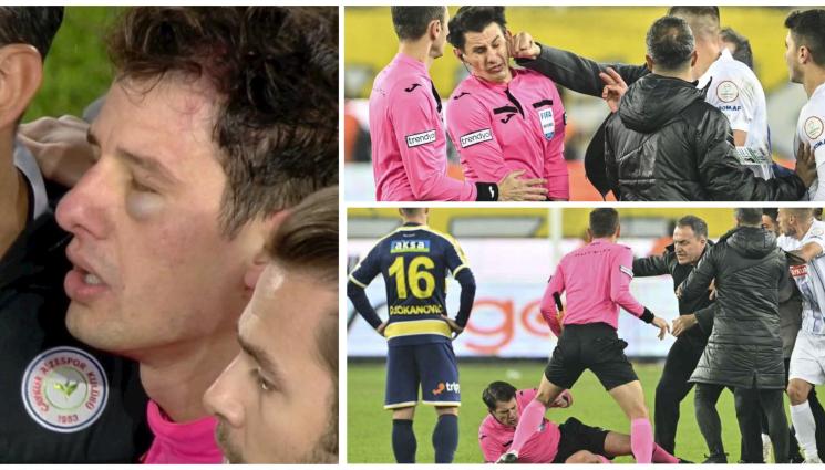 Турция футбол - Брутални сцени по време на мач! (ВИДЕО)