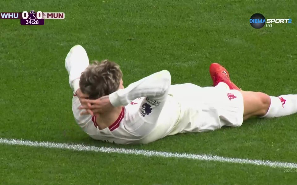 В 34-ата минута Антони пресече върната топка от Мохамед Кудус