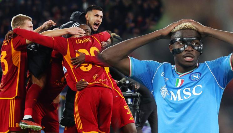 Осимен Рома Наполи - Гладиаторски бой на „Олимпико“: „Вълците“ на Моуриньо разкъсаха 9 от шампиона Наполи