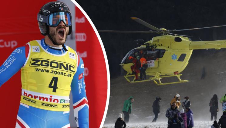 ски алпийски мъже - Лидерът в ските се изпотроши в Бормио, откараха го с медицински хеликоптер