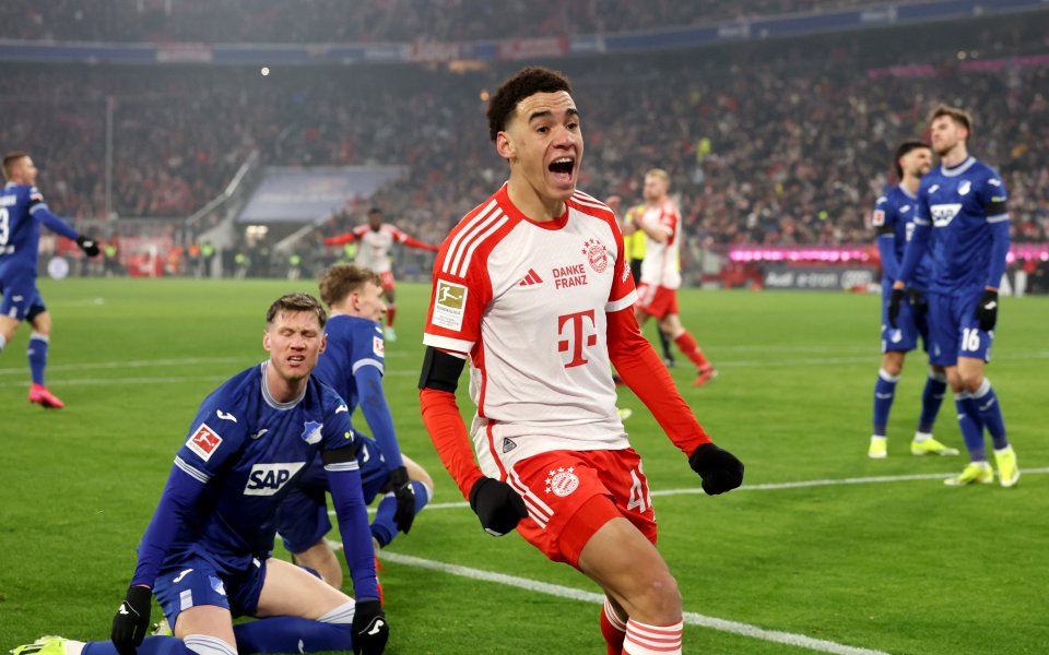 Байерн Мюнхен и Хофенхайм играят при резултат 1:0 в мач