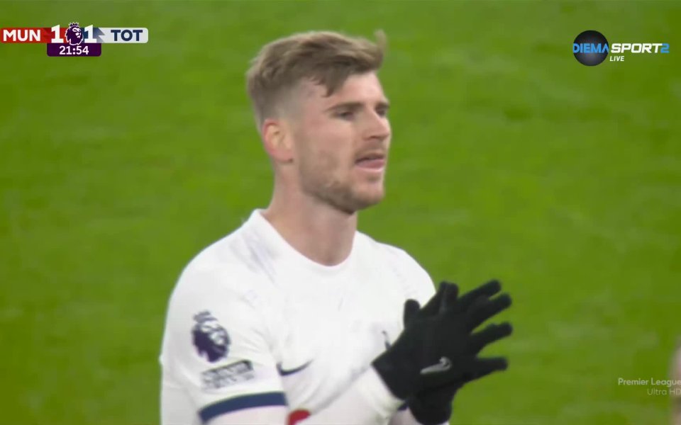 Германският нападател - Тимо Вернер, дебютира за Тотнъм срещу Манчестър