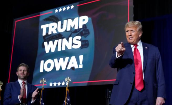 Тръмп печели убедително подкрепата на републиканците в Айова