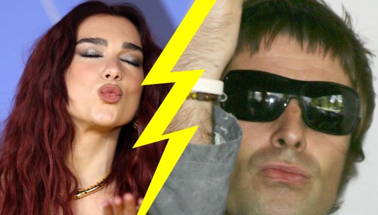 Лиъм Галахар от Oasis Дуа Липа - СБЛЪСЪК: Лиъм Галахар от Oasis и Дуа Липа кръстосаха шпаги