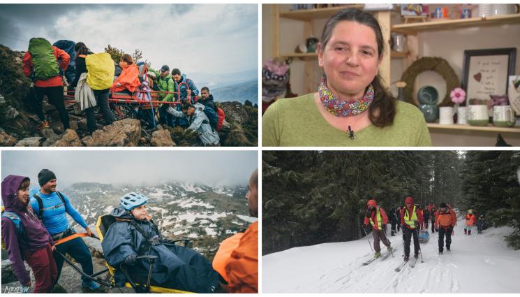шейни - Доброволци качват  болни на Черни връх с шейни през март