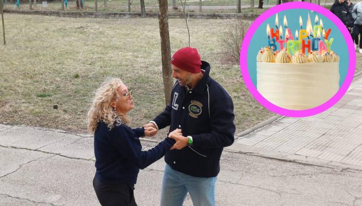 Григор Димитров - Гришо черпи с две торти мама Мария в Монако