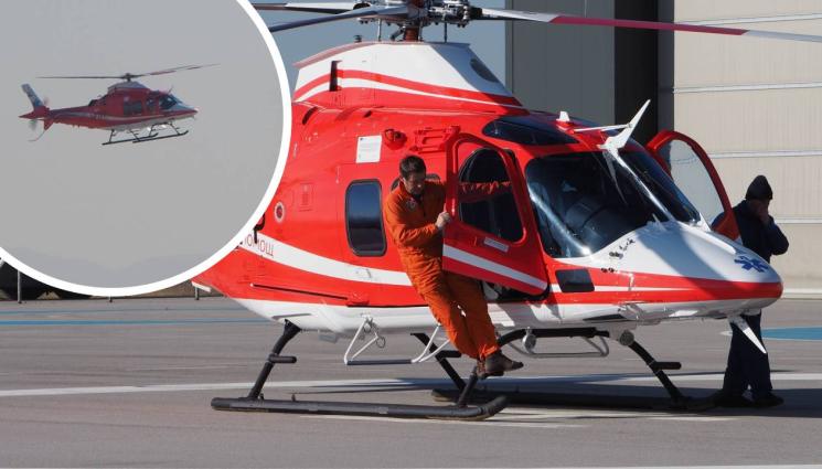 хеликоптер - Медицинският хеликоптер помогна на 64-годишен пациент (СНИМКА)