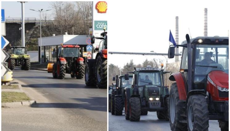 трактор - КРАЙНИ МЕРКИ: Фермерите затвориха АМ