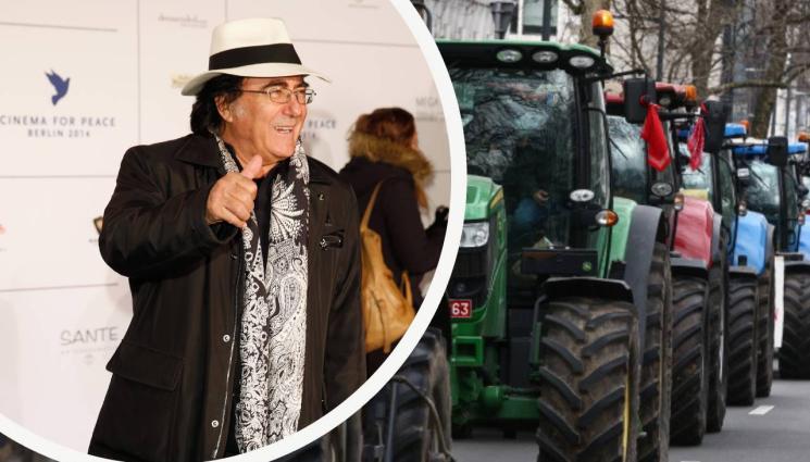 Ал Бано Каризи трактори - ХВАНА СОПАТА: Ал Бано яхна протеста на тракторите!