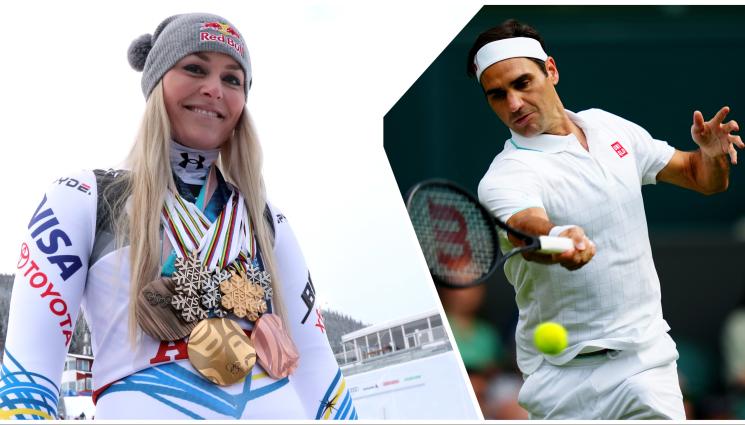 Линдзи Вон Роджър Федерер - Линдзи Вон на ски с Федерер (ВИДЕО)