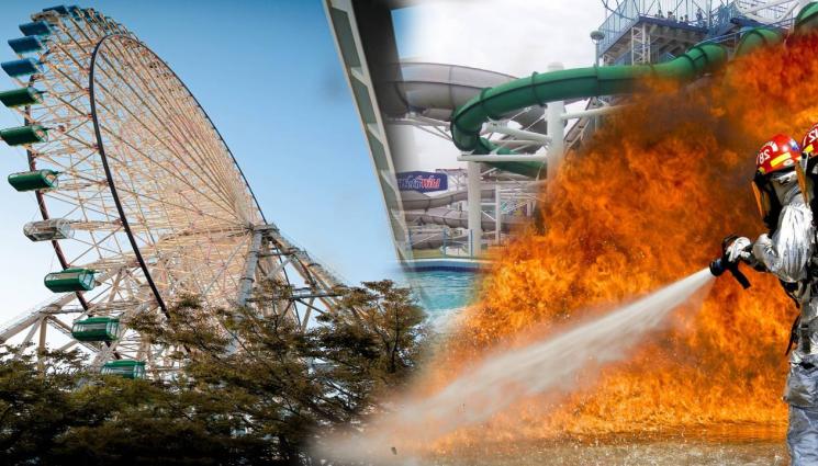 атракцион пожар - УЖАС И ПАНИКА: Взриви се увеселителен парк!