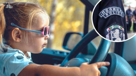 Фонка дете зад волана дете кара шофира