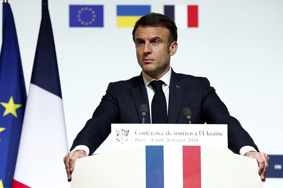 Френският президент Еманюел Макрон заяви, че изпращането на западни сухопътни