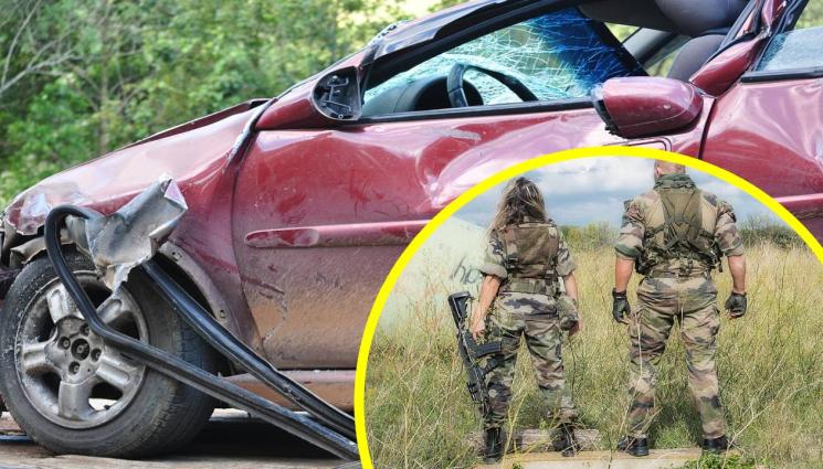 катастрофа военни - ПАК КРЪВ НА АСФАЛТА: Брутална катастрофа между два автомобила, намесват се военните! (СНИМКИ)