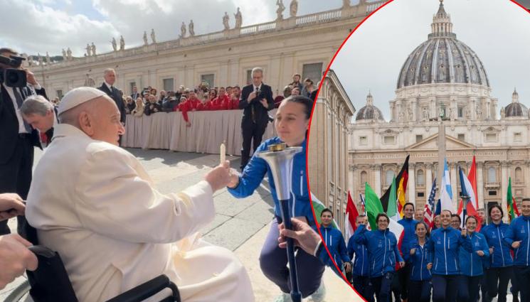 Папата - ЗАПАЛИ ЩАФЕТАТА ЗА МИР: Българка даде свещ на папата!