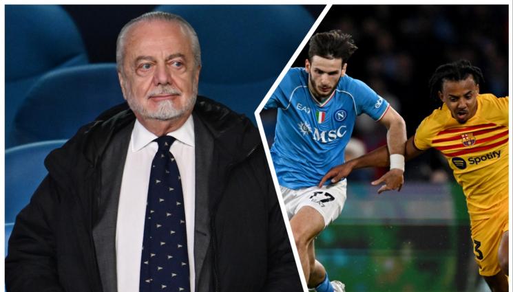 Наполи Де Лаурентис - ПОЛУДЯ: Босът на Наполи прекъсна интервю и дърпа журналист (ВИДЕО)