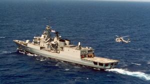 Гръцката фрегата Идра която участва в операцията на Европейския съюз