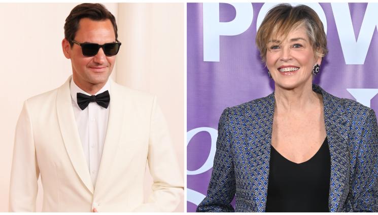 Роджър Федерер - Федерер утешава Шарън Стоун