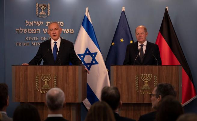 Нетаняху след среща с Олаф Шолц: Няма да оставим цивилни в капан в Рафах