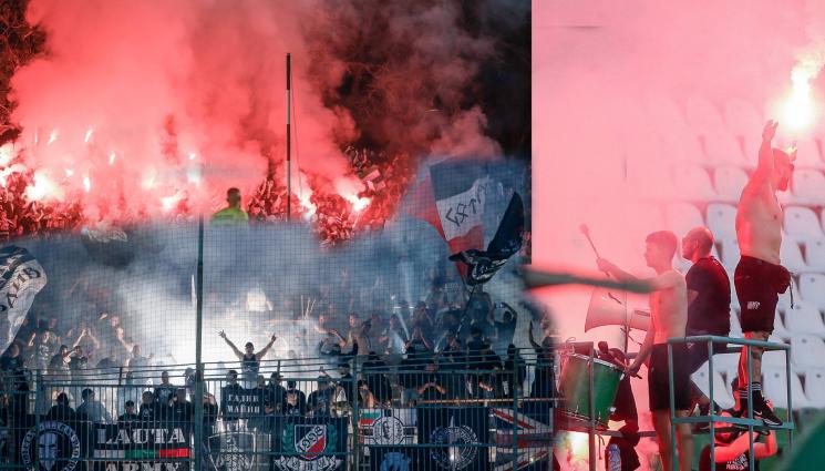 фенове агитки факли - От ракетните канонади и псуване по стадионите Дисципът събра 31 900 лева от кръга в елита