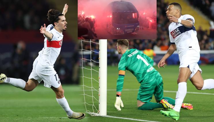 Барселона ПСЖ Витиня Мбапе - ШОК И УЖАС! Ултрасите на Барселона бомбардираха рейса на своите преди мача с ПСЖ