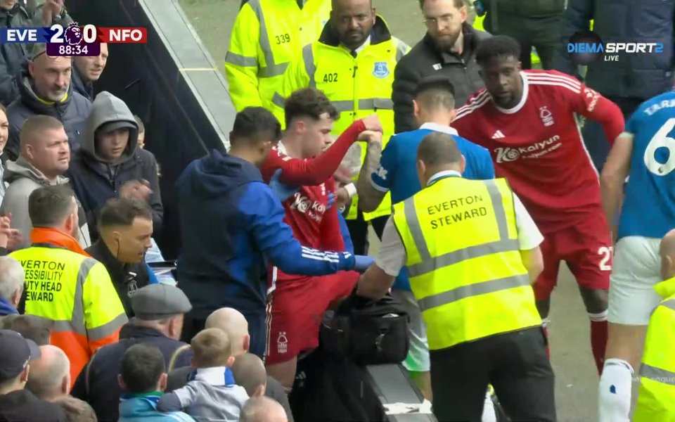 В 88-а минута на двубоя между Евертън и Нотингам от