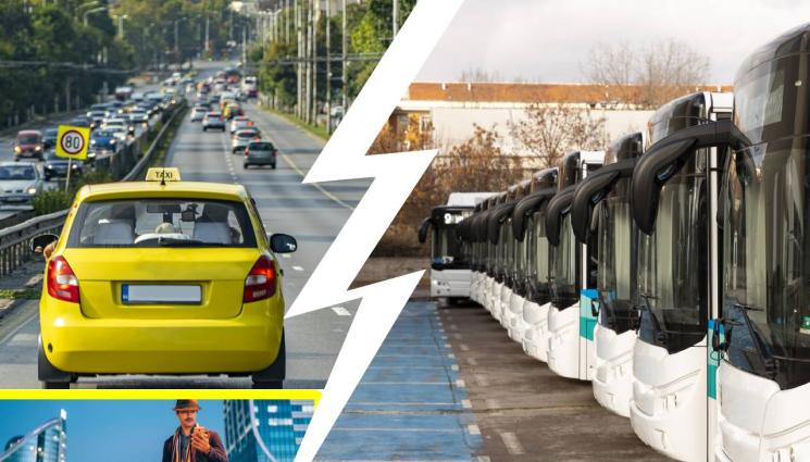 такси автобус транспорт - Таксито на война с нощния рейс, заедно с копърките му взема хляба!