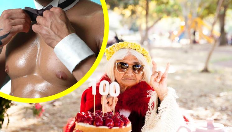 баба - ОБЛАЖИ СЕ: 104-годишна бабка изплакна око с млад стриптийзьор! (ВИДЕО+СНИМКИ)