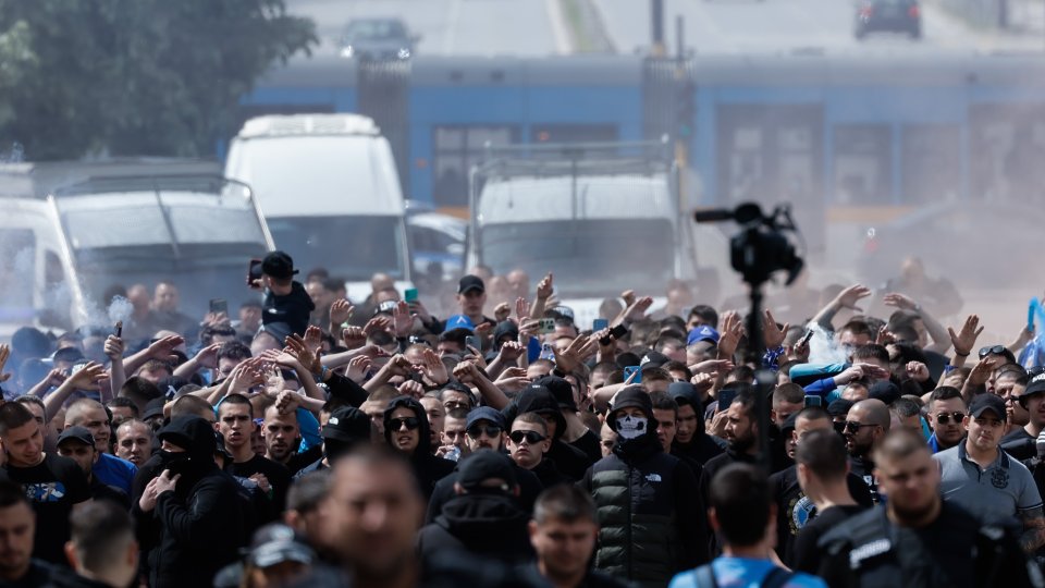 Шествие на феновете на Левски преди дербито с ЦСКА1