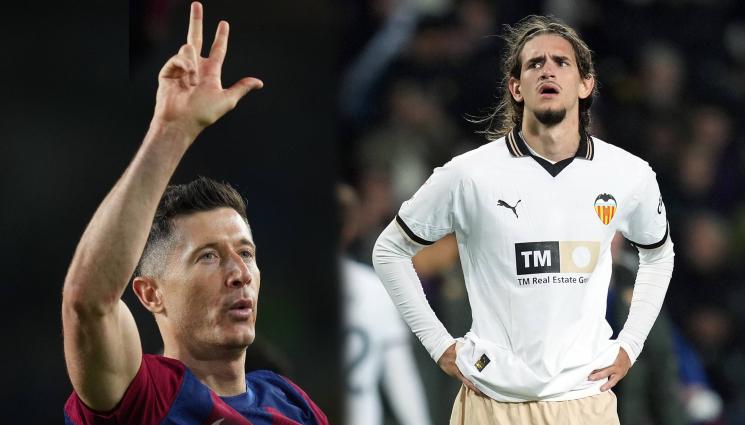 Левандовски Валенсия хеттрик - СРЕЩУ 10 ДУШИ: Барселона се изпоти, докато обърне вкъщи Валенсия със съдийско побутване