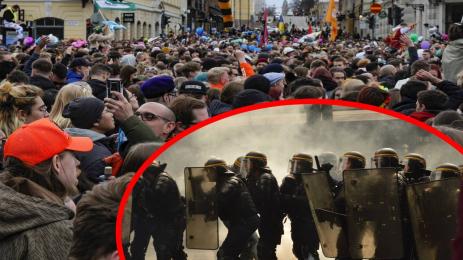 протести газ полиция
