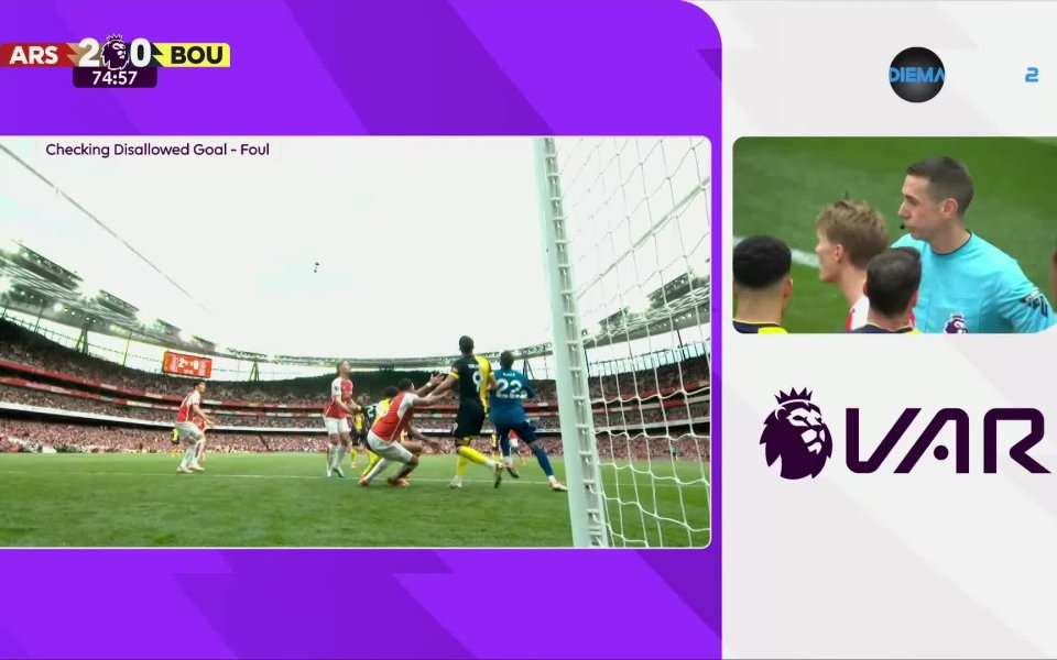 В 73-ата минута топката влезе в мрежата на Арсенал, но