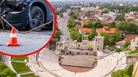 Шофьор направи мазало след обратен завой в Пловдив (ВИДЕО)