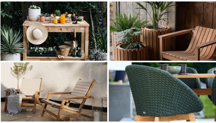 декорации - Ниска мебел в двора, декорирайте с меки възглавници