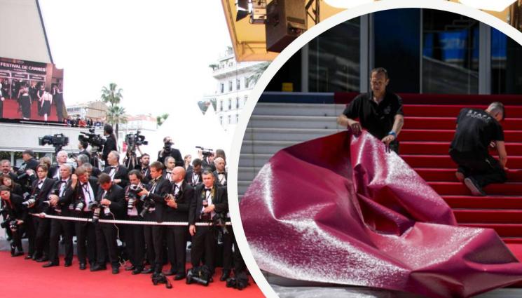 Кан - ОТ КРАКАТА НА ГЛАВАТА: Правят шапки от червеният килим в Кан