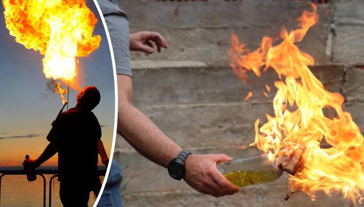 огън - УЛИЧЕН ХАОС: Гълтач на огън запали група мариачи в бой за тротоар (ВИДЕО)