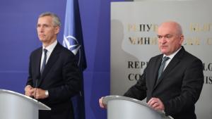 Служебният премиер Димитър Главчев и генералният секретар на НАТО Йенс