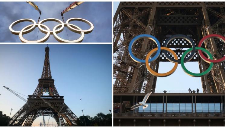 Олимпиада Париж - Айфеловата кула влезе в историята и с 30-тонни олимпийски кръгове